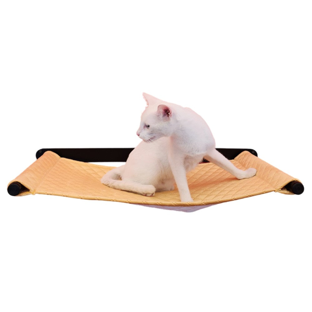 FurryLiving Kiki Wall Mounted Perch for Cats (Black/Yellow)