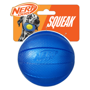 Nerf Dog Classic Squeak Transparent TPR Ball Toy for Dogs (Blue)