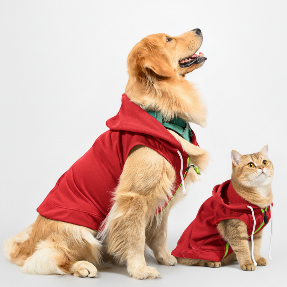 Skatrs Breezy Hoodies with Pockets for Dog and Cats (Red)