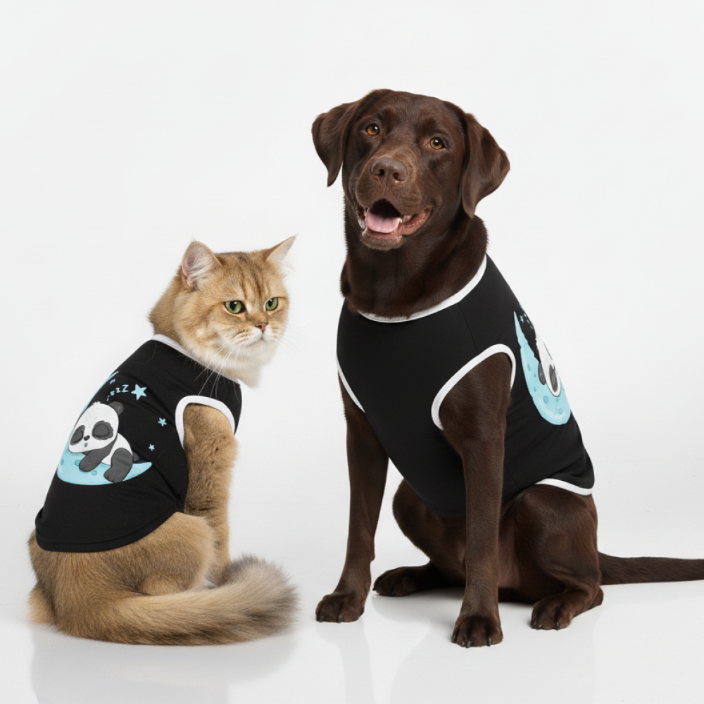 Skatrs Sleeping Panda Cotton T shirt for Dogs and Cats