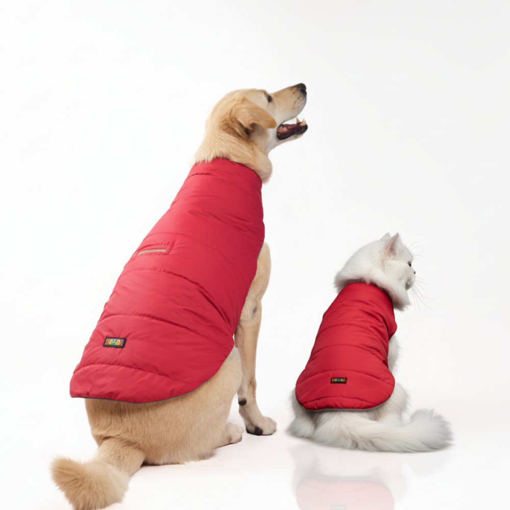 Skatrs Cherry Snuggle Puffer Reversible Jacket for Dogs and Cats