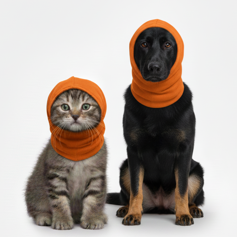 Skatrs Cold and Sound Protection Ear Muffs for Dogs and Cats (Orange)