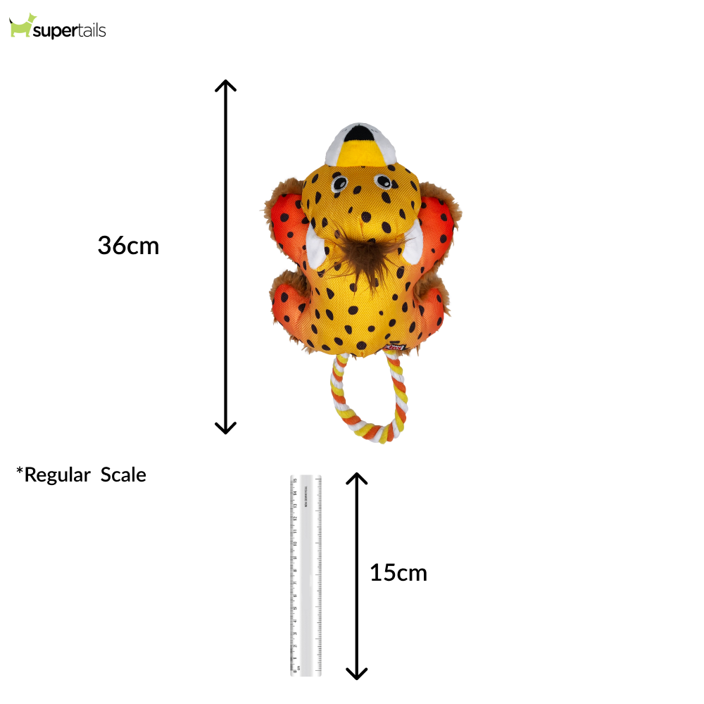Kong Cozie Tuggz Cheetah Toy for Dogs (Yellow)