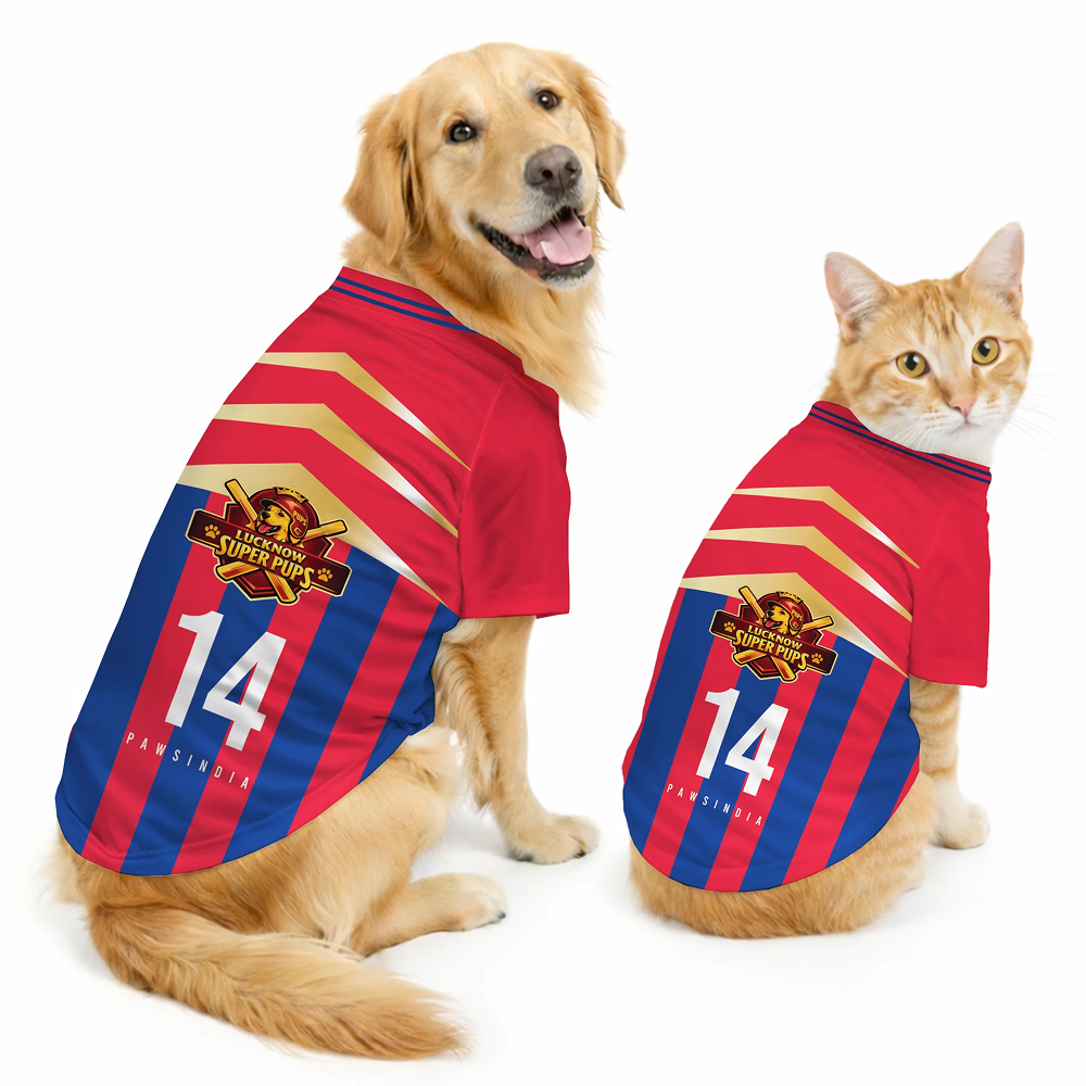 Pawsindia Lucknow Super Pups T20 Pets Premier League Jersey for Cats | Indian Pet League