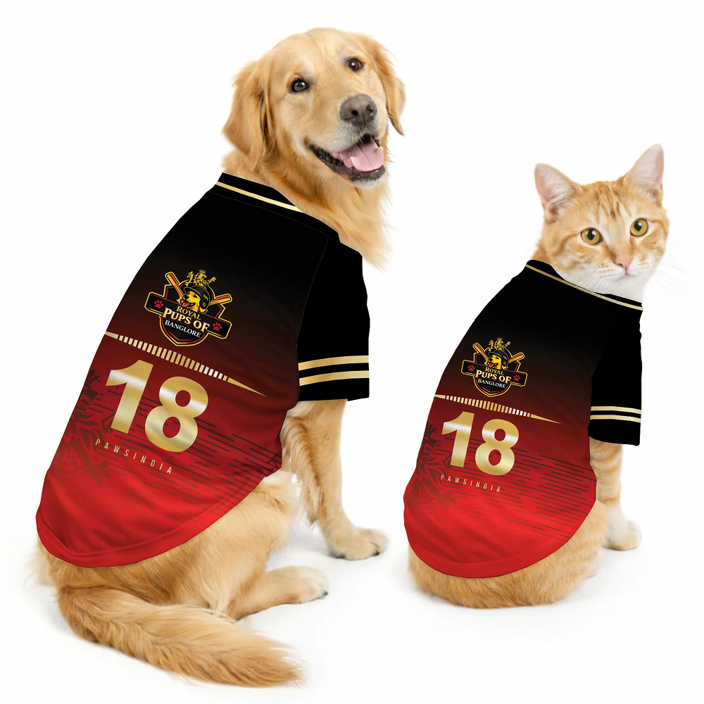 Pawsindia Royal Pups Of Bangalore T20 Pets Premier League Jersey for Cats | Indian Pet League