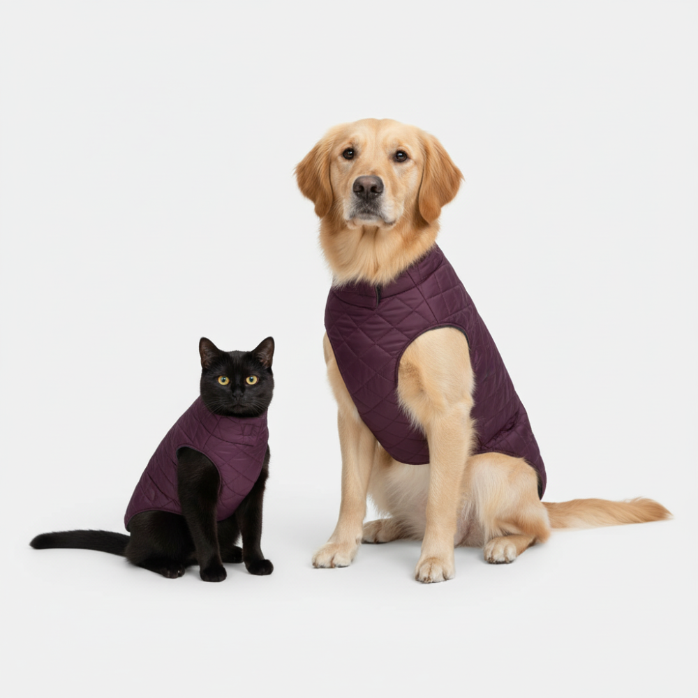 Petsnugs Quilted Puffer Jacket for Dogs and Cats (Wine)